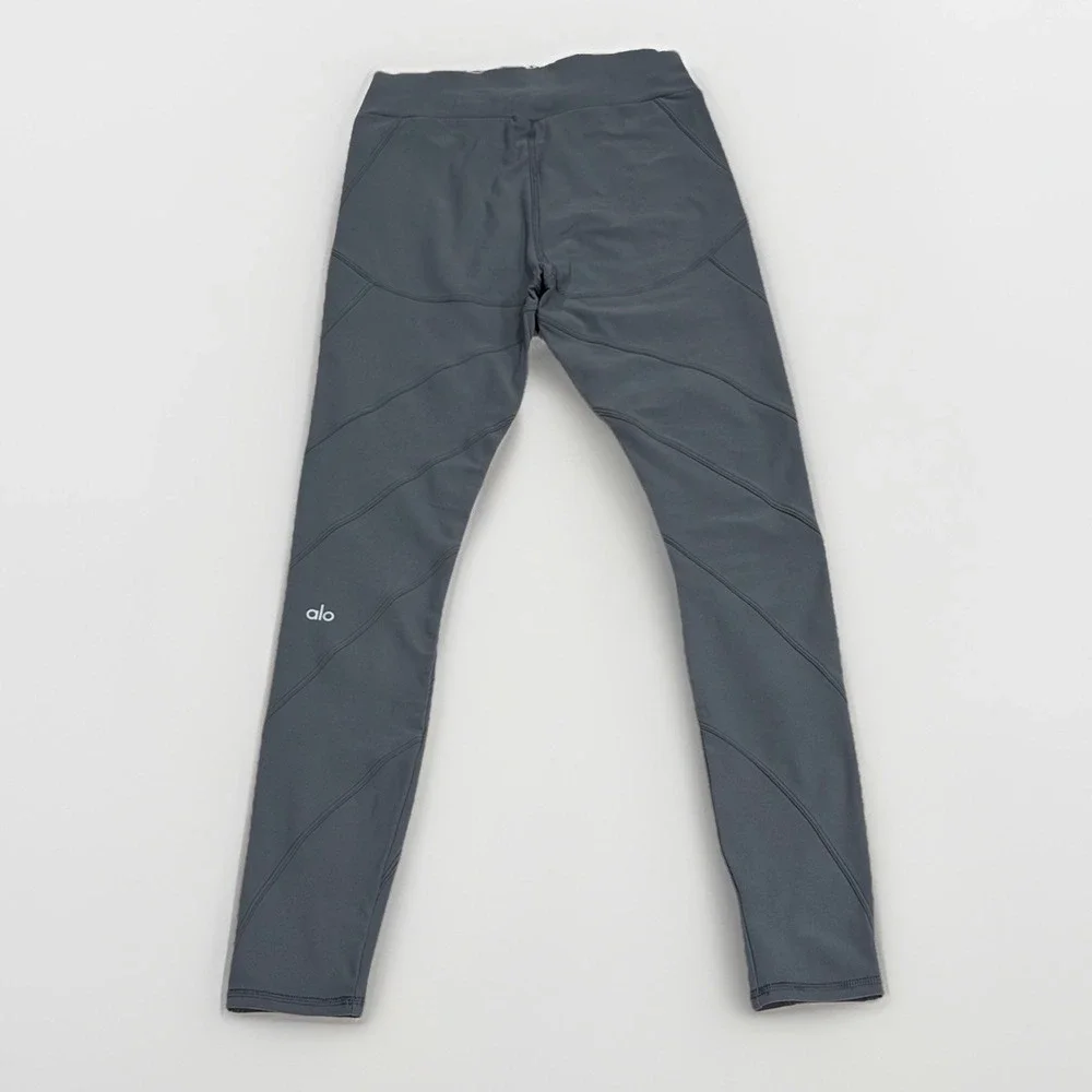 ALO YOGA  Soft High-Waist Sunray Leggings Steel Grey Size S Yoga Pilates Gym Run